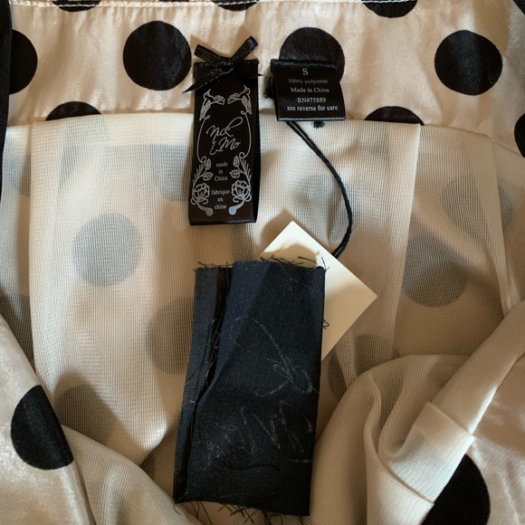 NWT! Nick & Mo Champagne/Black Polka Dot Shift Dress 👗 Size Small - Picture 11 of 11